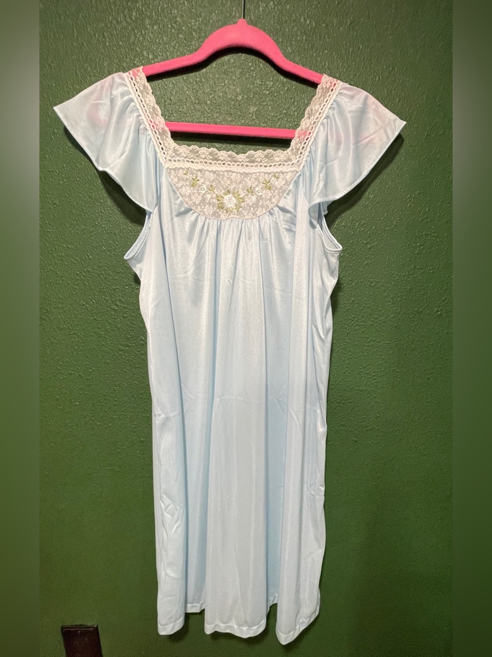 Vintage blue nylon nightgown